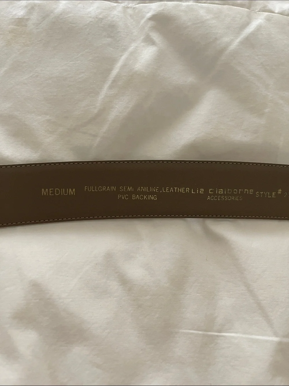 Vintage Liz Claiborne Classic Wide Belt with Gold Crescent Buckle
